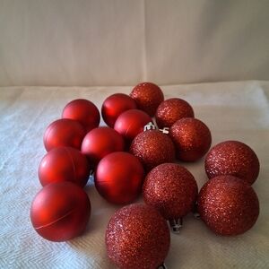 Red Christmas Ornament Set
